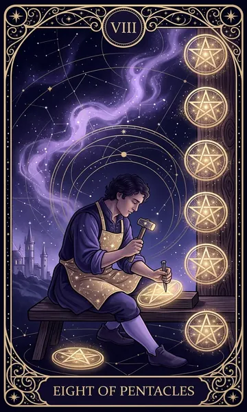 Bát Tiền (Eight of Pentacles)