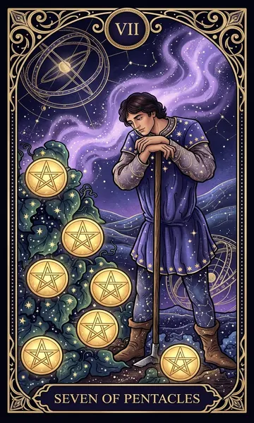 Thất Tiền (Seven of Pentacles)