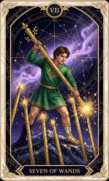 Thất Gậy (Seven of Wands)