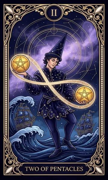 Nhị Tiền (Two of Pentacles)